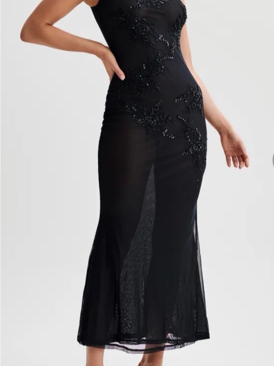 Meshki Dresses & Skirts - Meshki Maeva Embroidered Mesh Maxi Dress - Black